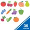Carson Dellosa Farmers Market 36pc Colorful Fruits and Veggies Bulletin Board Decorations, Assorted Playful Fruit and Vegetable Cutouts for Bulletin Board, White Board, Cork Board, and Classroom Decor